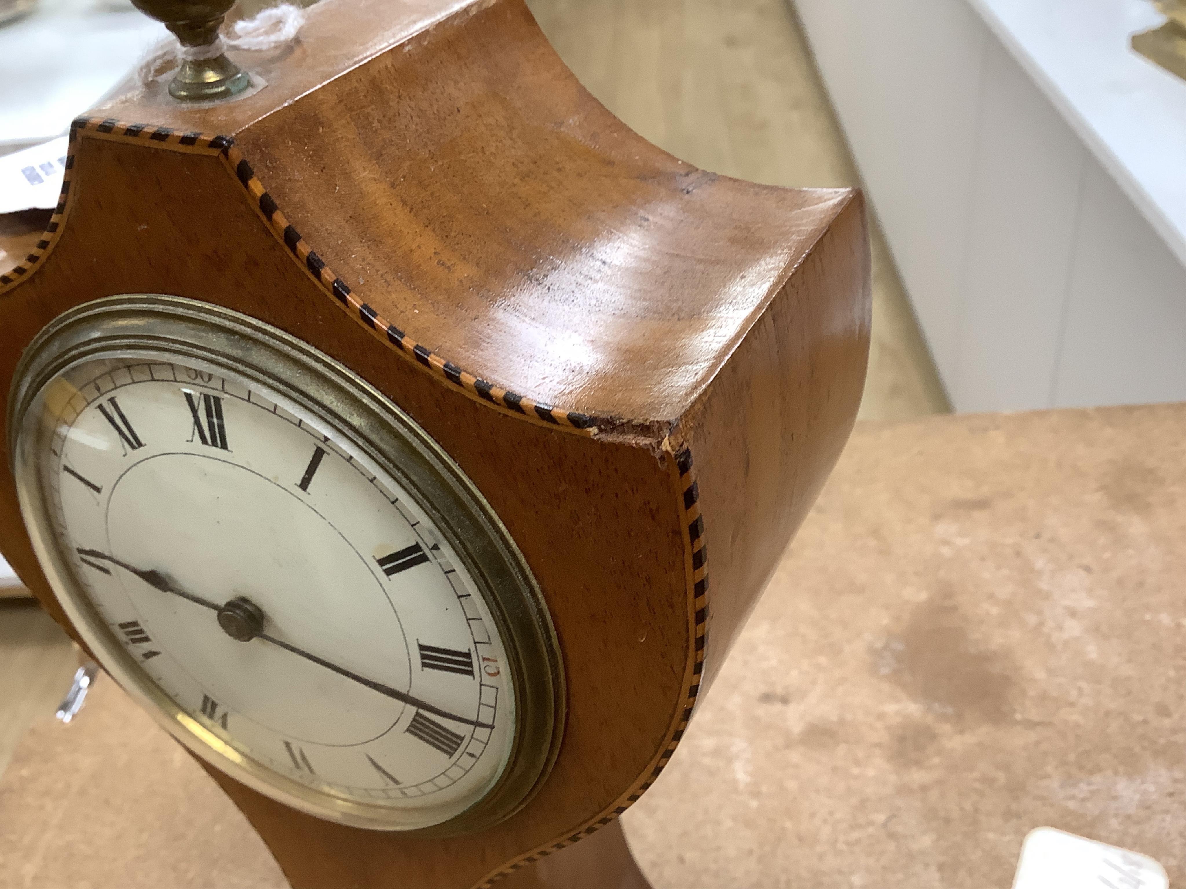 An Edwardian mahogany mantel timepiece, 29cm